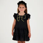 Girls Black Bow Dress, 1, hi-res