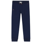 Boys Navy Logo Joggers, 1, hi-res