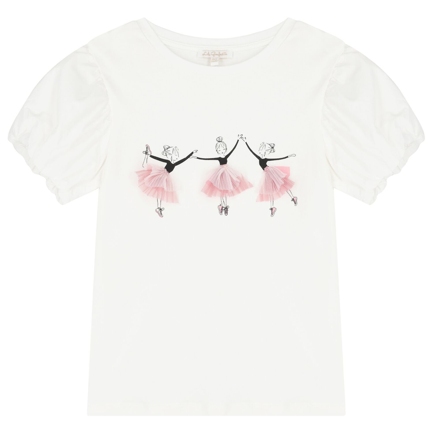 Girls Ivory Ballerina T-Shirt, 1, hi-res image number null
