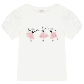 Girls Ivory Ballerina T-Shirt