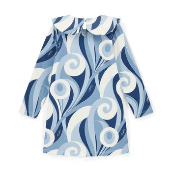 Girls Blue Logo Swirl Dress