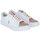 Girls White Logo Trainers, 1, hi-res