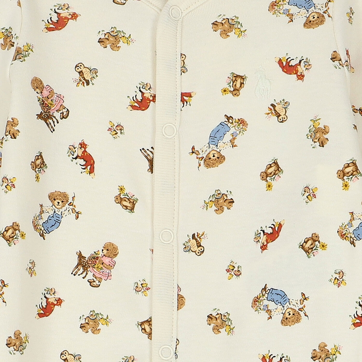 Baby Girls Ivory Polo Bear Babygrow, 1, hi-res