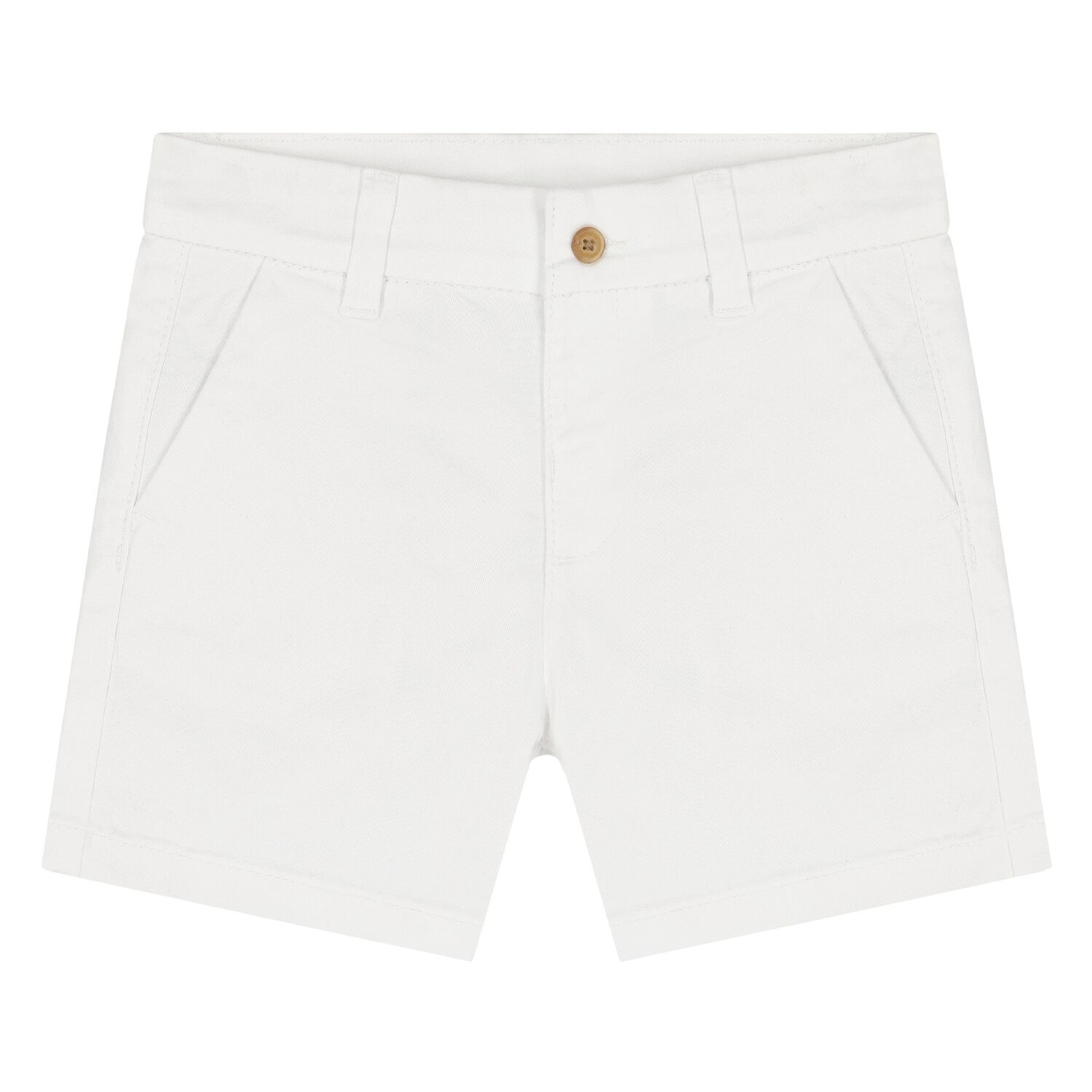 Younger Boys White Shorts, 1, hi-res