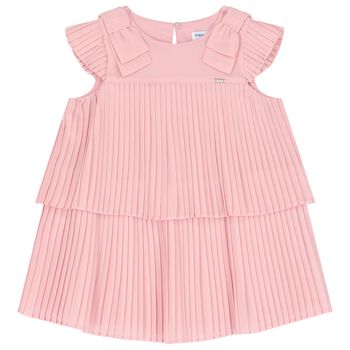 Younger Girls Pink Pleated Dress