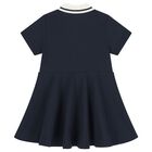 Girls Navy Blue Logo Polo Dress, 1, hi-res