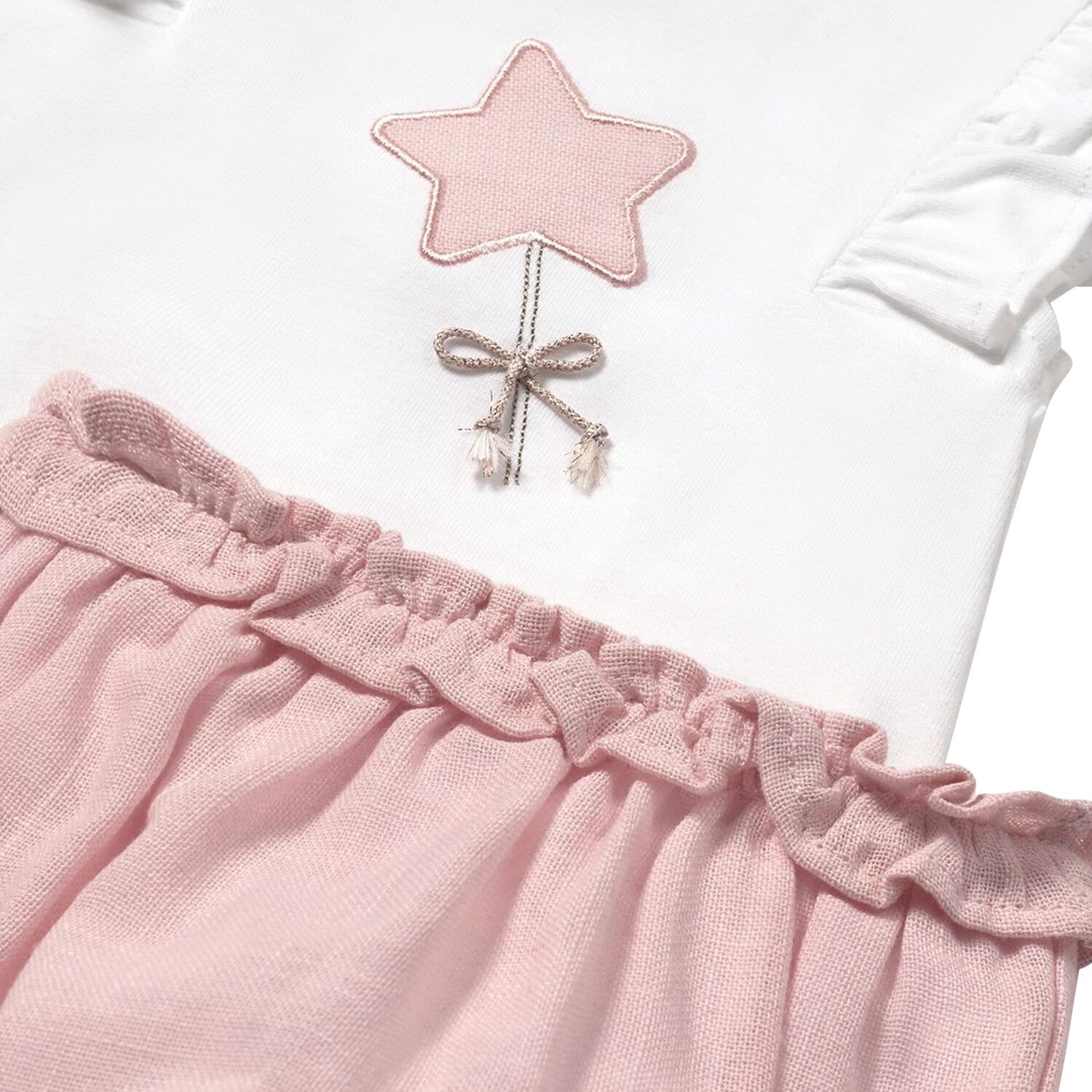 Baby Girls White & Pink Shorts Set, 1, hi-res