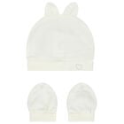 Ivory Baby Hat & Mittens Set, 1, hi-res