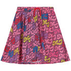 Girls Pink Logo Pleated Skirt, 1, hi-res