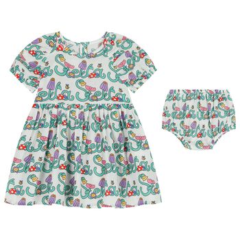 Younger Ivory & Green Logo Dress Set