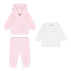 Baby Girls Pink & White Tracksuit Gift Set, 1, hi-res