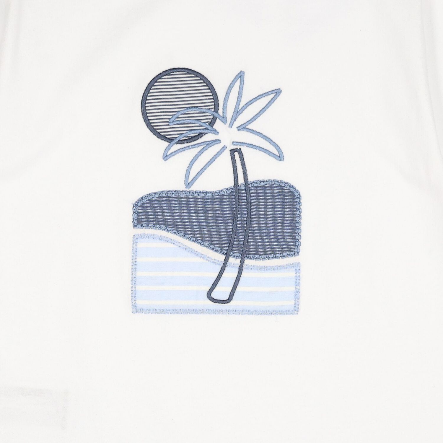 Boys White & Blue Striped Shorts Set, 1, hi-res