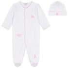 Baby Girls White & Pink Vintage Toy Treasures Babygrow Set, 1, hi-res