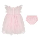 Baby Girls Pink Ruffled Tulle Dress Set, 1, hi-res