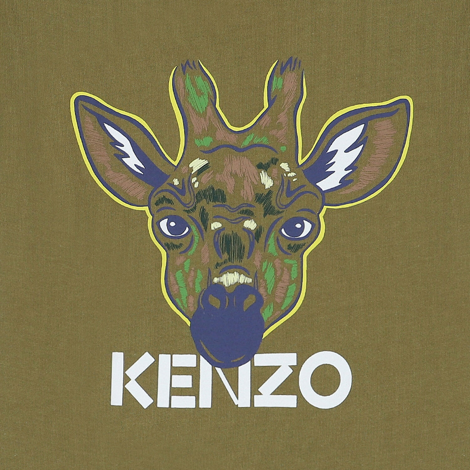 Boys Khaki Green Giraffe Logo T-Shirt, 1, hi-res