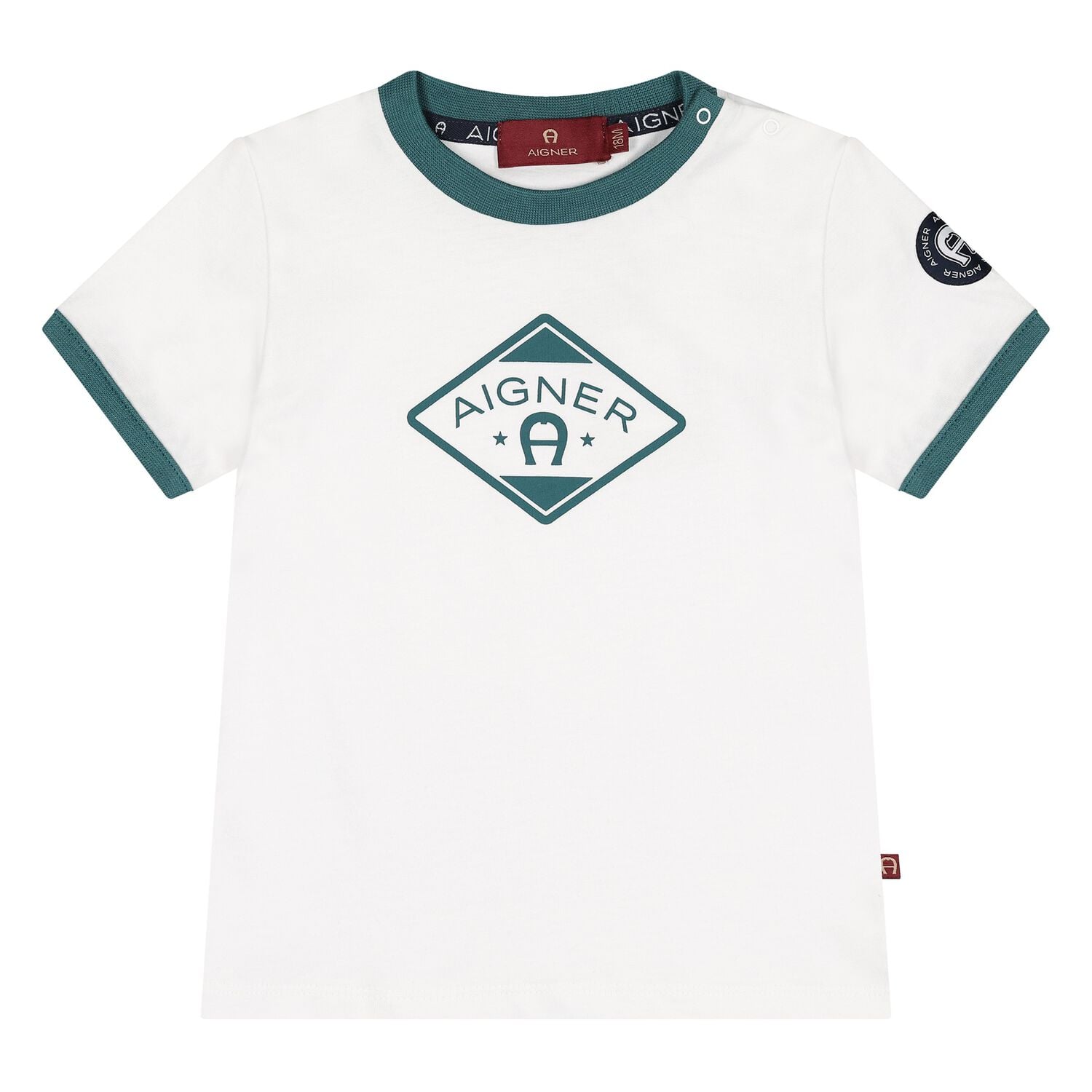Younger Boys White Logo T-Shirt, 1, hi-res
