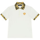 Boys Ivory Barocco Polo Shirt, 1, hi-res