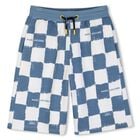 Boys Blue & White Checkerboard Shorts, 1, hi-res