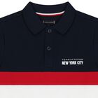 Boys Navy Blue & White Logo Polo Shirt, 1, hi-res