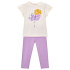 Girls Ivory & Lilac Leggings Set, 2, hi-res