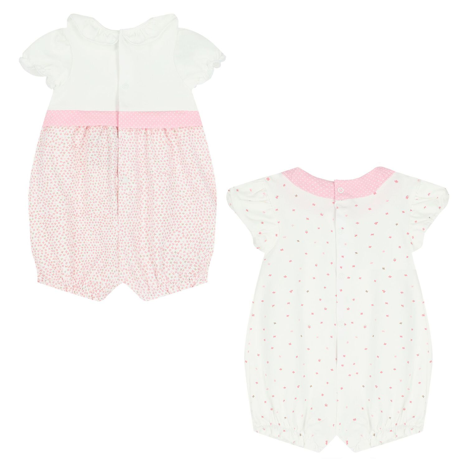 Baby Girls Pink & White Rompers ( 2-Pack ), 1, hi-res