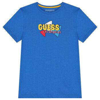 Guess Boys Blue Logo T-Shirt, 1 Boys Blue Logo T-Shirt