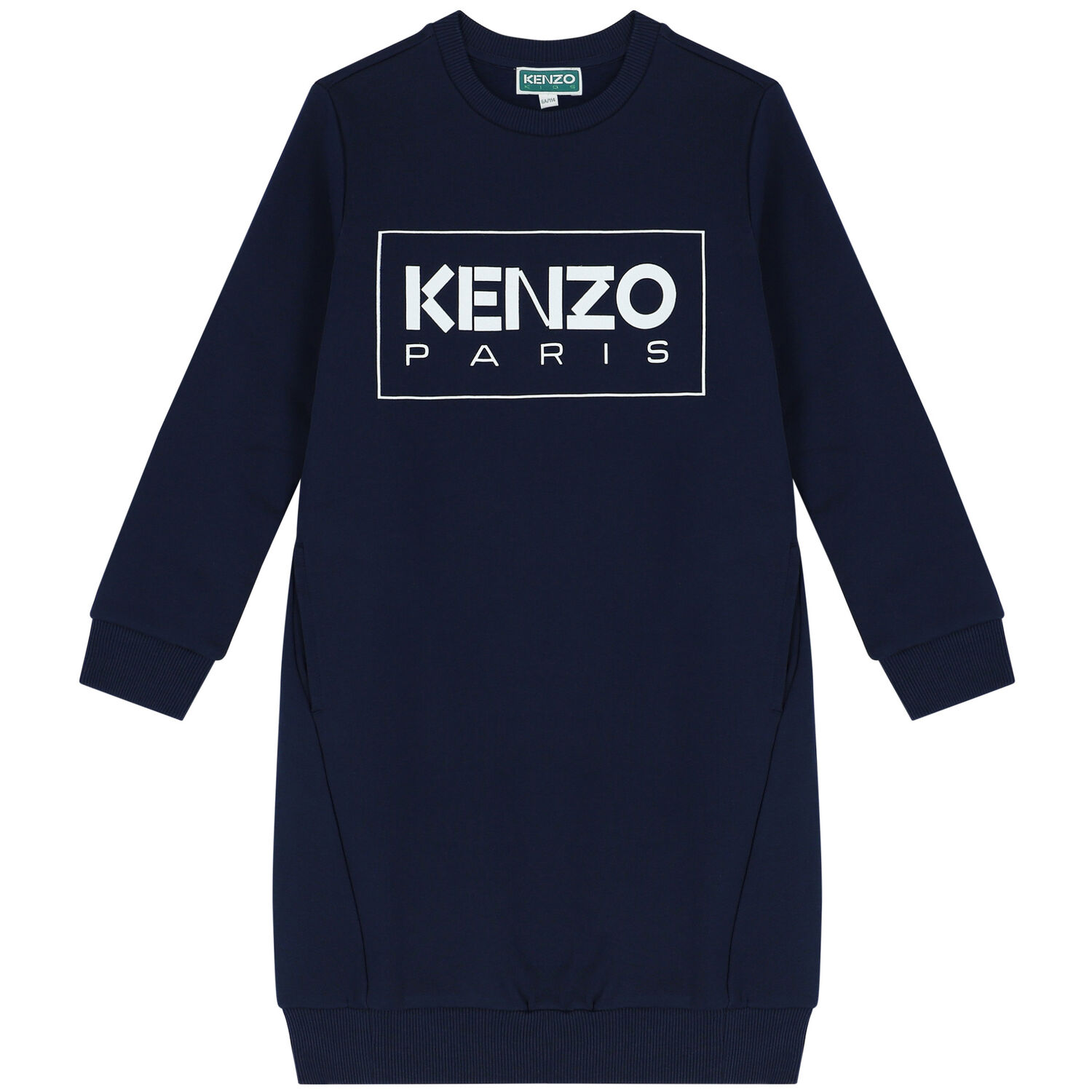 Girls Navy Blue Logo Sweatshirt Dress, 1, hi-res