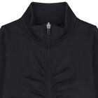Girls Black Logo Zip Up Top, 1, hi-res