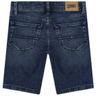 Boys Blue Denim Shorts, 1, hi-res