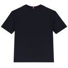 Boys Navy Blue  Logo T-Shirt, 1, hi-res