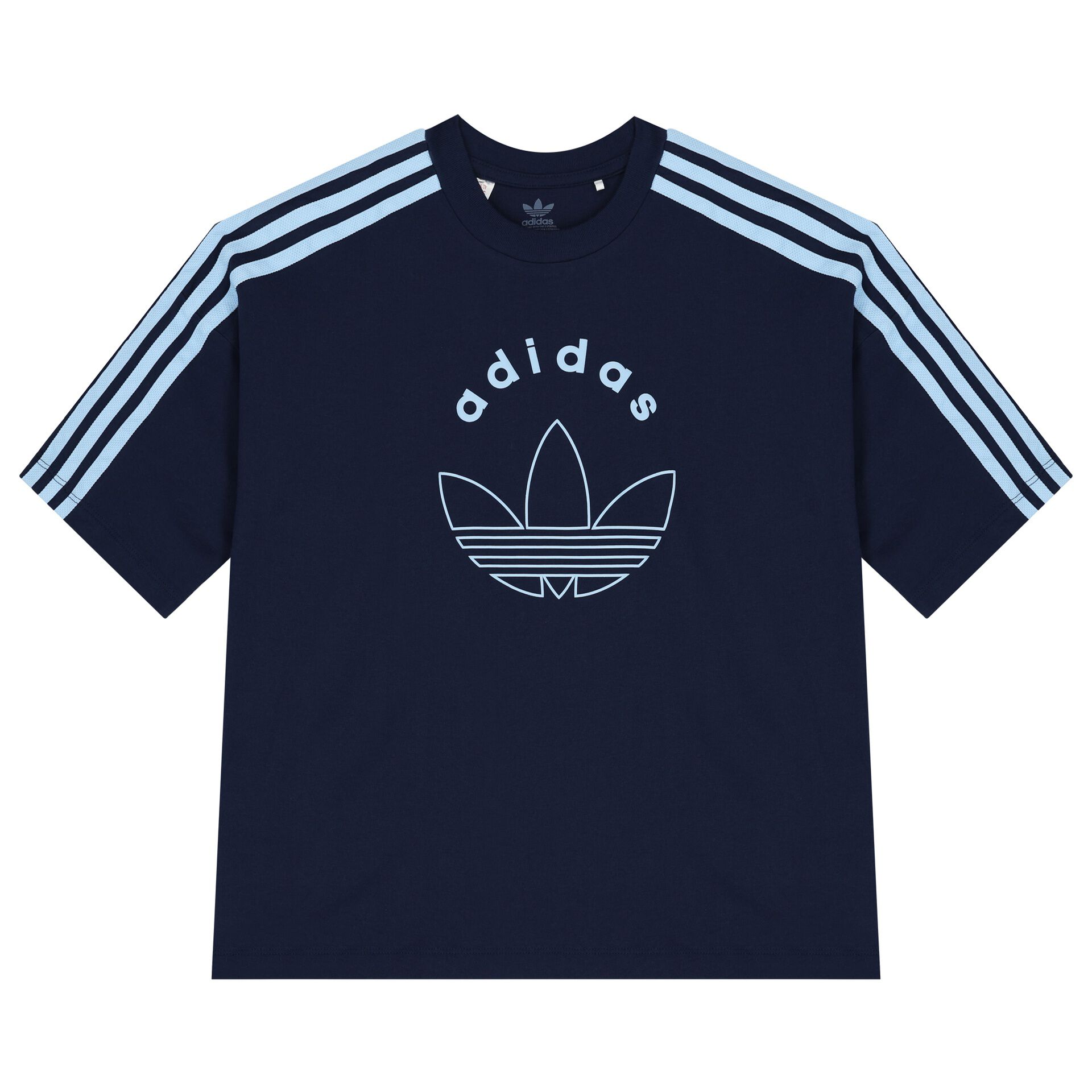 Adidas Kids Navy Blue Logo T Shirt Junior Couture UK