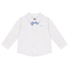 Yonger Boys White & Blue Logo Shorts Set, 1, hi-res