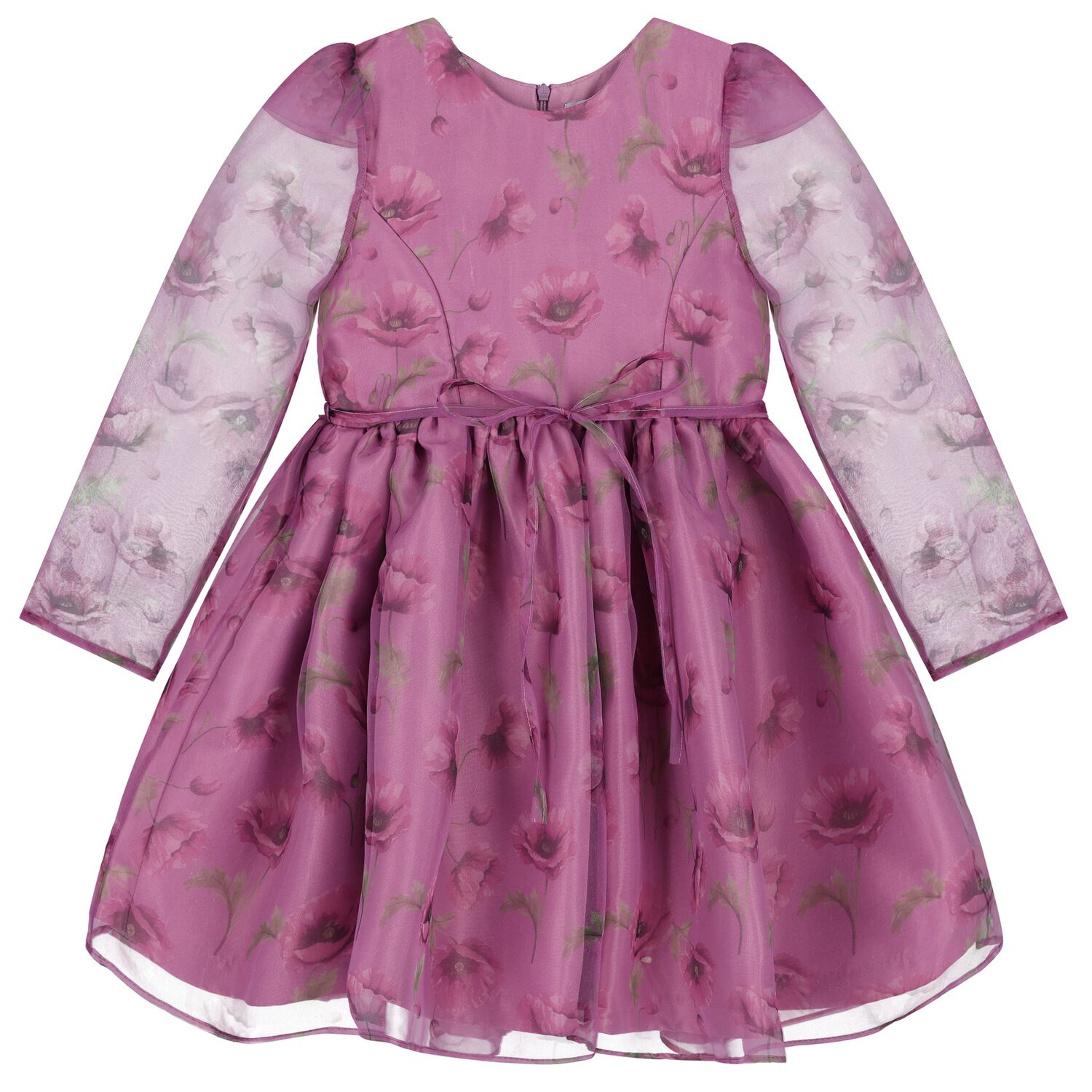 Girls Purple Floral Dress, 1, hi-res image number null