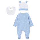 Baby Boys Blue & White Babygrow Gift Set, 3, hi-res