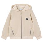 Boys Beige Zip Up Top, 2, hi-res