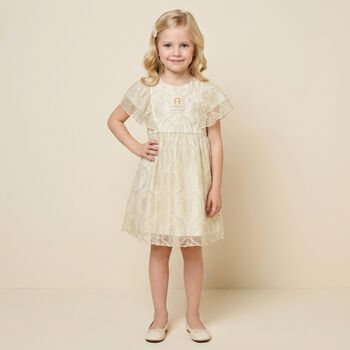 Younger Girls Gold Logo Dress