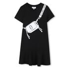 Girls Black Bag Dress, 1, hi-res