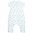 Baby Boys White & Blue Sail Boats Shortie, 1, hi-res