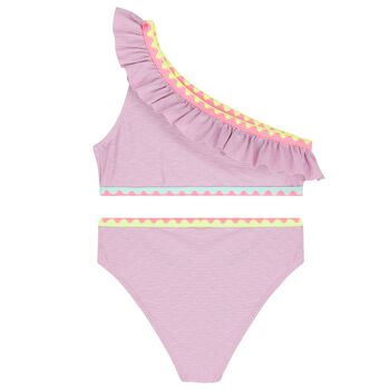 Girls Lilac Ruffled Bikini 