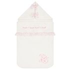 Baby Girls Ivory & Pink Floral Bow Nest, 1, hi-res