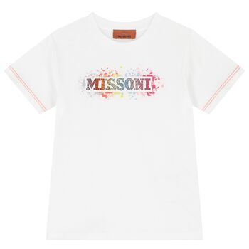 Girls White Logo T-Shirt