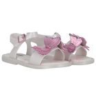 Younger Girls White & Pink Butterfly Sandals, 1, hi-res