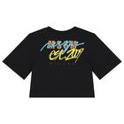 Girls Black Logo T-Shirt, 2, hi-res