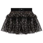 Girls Black & Gold Leopard Tulle Skirt, 1, hi-res