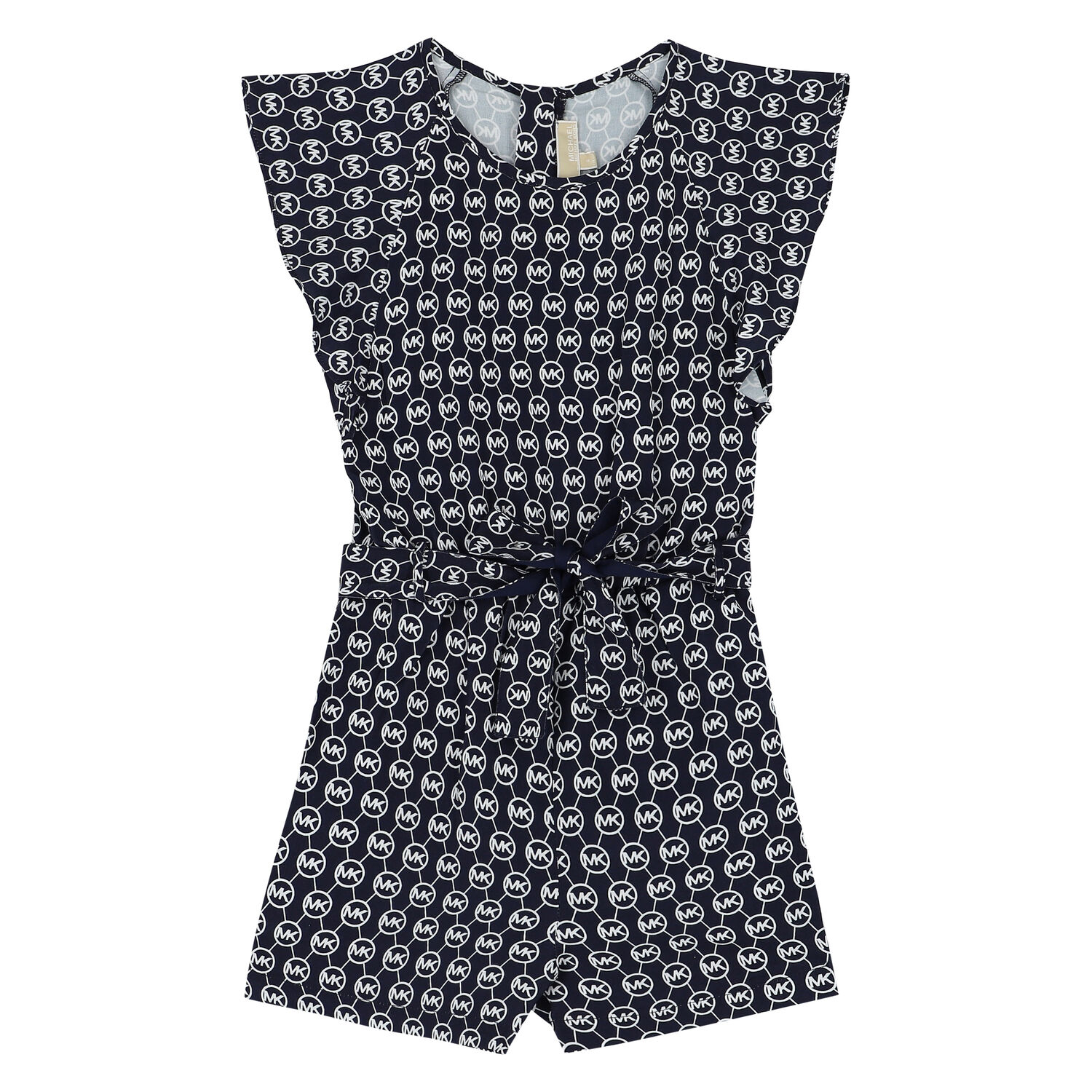 Girls Navy Logo Playsuit, 1, hi-res