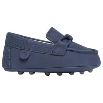 Baby Boys Navy Blue Leather Pre Walker Moccasins