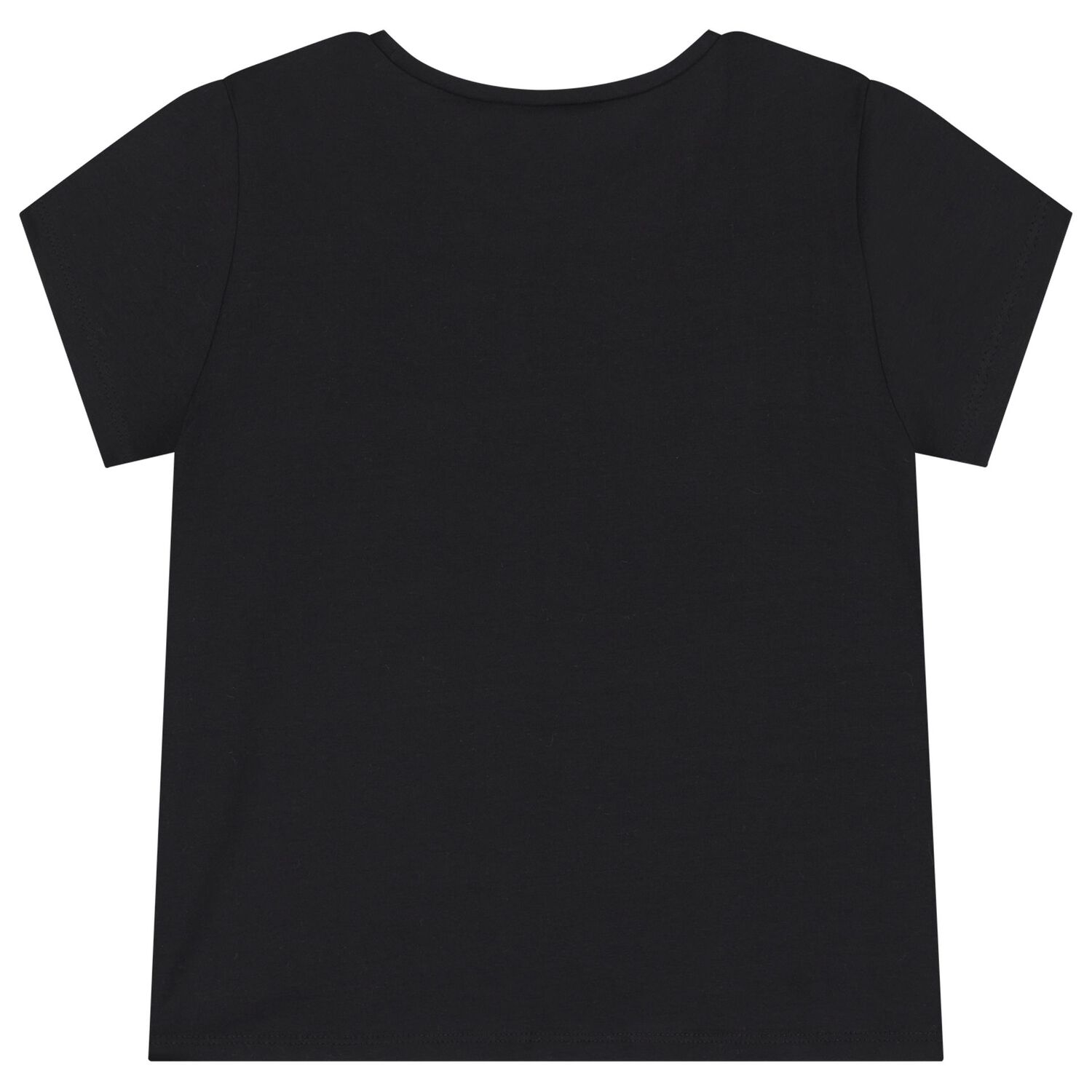 Girls Black Bow T-Shirt, 3, hi-res