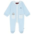 Baby Boys Blue Teddy Bear Logo Babygrow, 2, hi-res