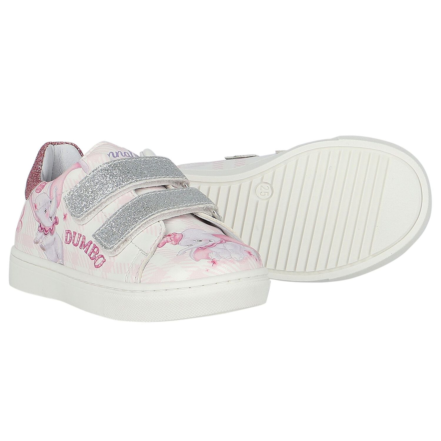 Girls Pink & White Disney Trainers, 1, hi-res image number null
