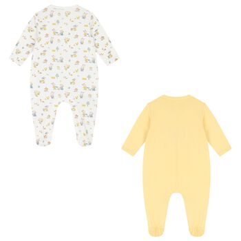 Ivory & Yellow Bunny Babygrows ( 2-Pack )
